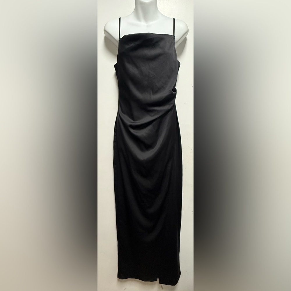 Ina Black Ruched Sheath Dress